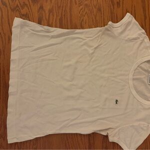 Lacoste White T-Shirt with Green Gator Logo (med)